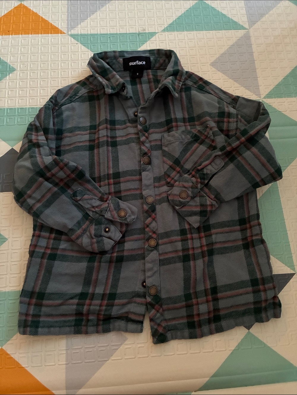 20/25$ 🧸 Surface Kids' Green Plaid Button-Up Jacket